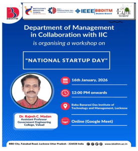 Workshop on “National Startup Day”